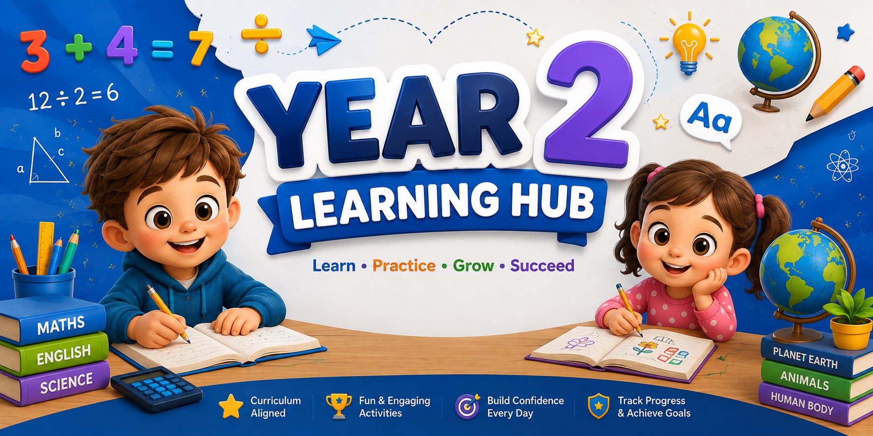 Year 2 Learning Hub — Spelling, Maths, Grammar, Reading, Science